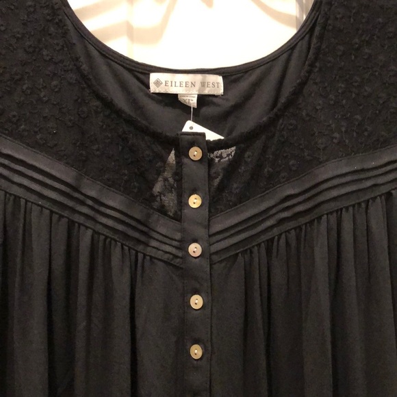 EILEEN WEST NIGHTGOWN MODAL CALF LENGTH in Black NWT sz S, L, XL - Picture 1 of 8